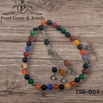 Aqeeq multi color tasbih