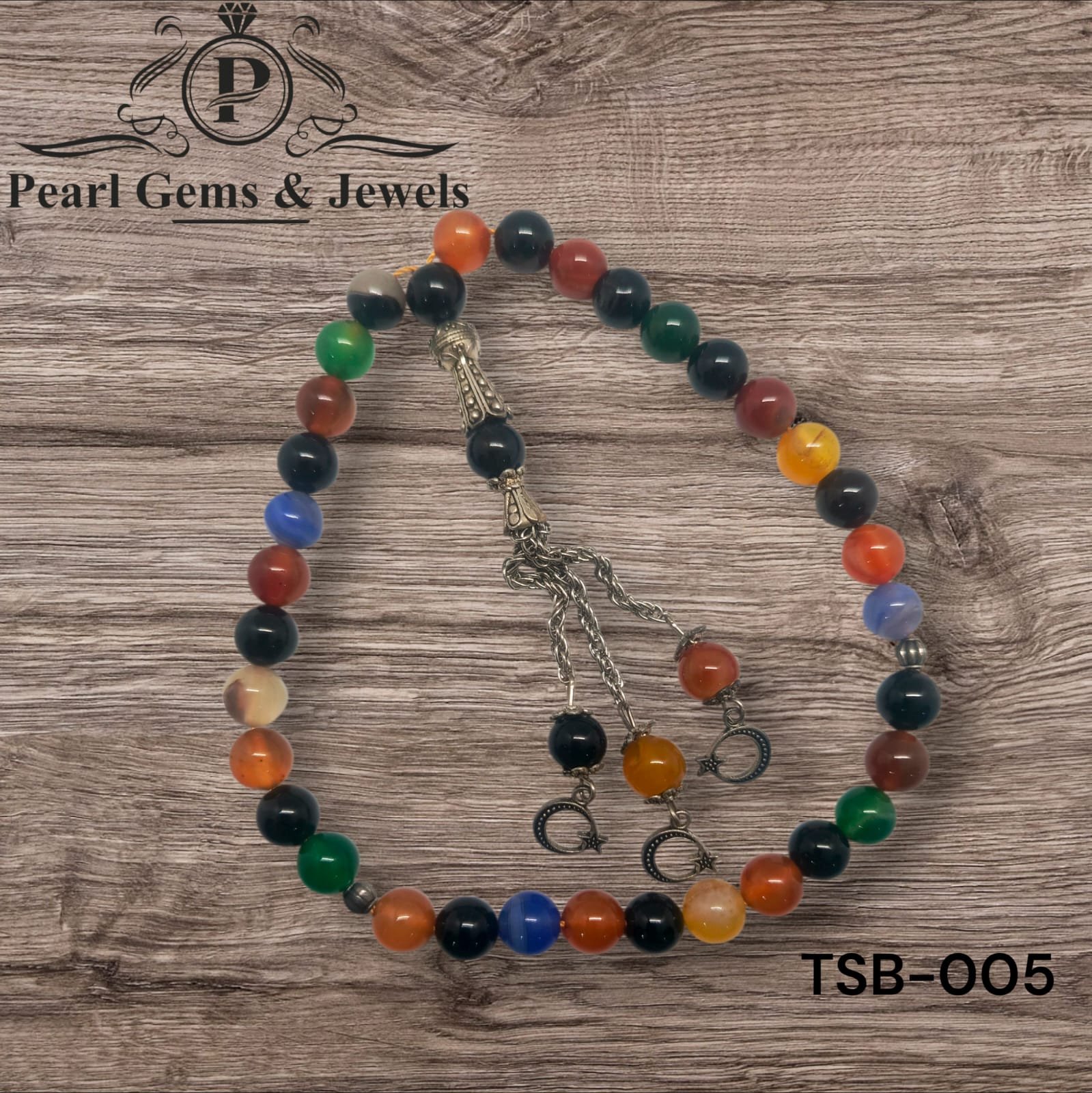 TSB-005 Aqeeq multi color tasbih